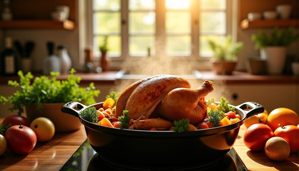 Chapon en cocotte sans four : le guide pratique pour une cuisson simple et savoureuse