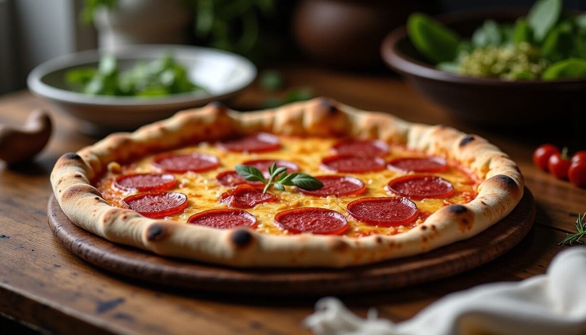 Pizza à la salami : une recette simple et délicieuse à préparer chez soi