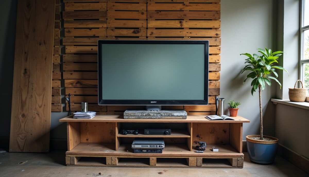 Transformer un mur avec des palettes pour créer un support TV unique : guide étape par étape Transformer un mur avec des palettes pour créer un support TV unique : guide étape par étape